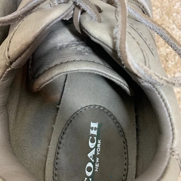 🤎Coach RaeAnn Slate Taupe Tennis Shoes 100% Leather.Rawhide Laces. - Picture 5 of 7